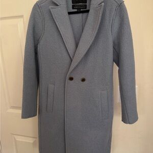 Women’s J. Crew Double-Breasted Wool Topcoat - Excellent condition, slate blue